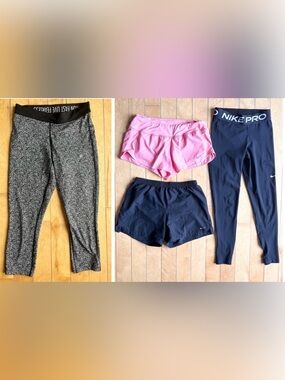 Nike Athletic Bundle – Dri‑Fit Running Shorts + Nike Pro Leggings Size Small